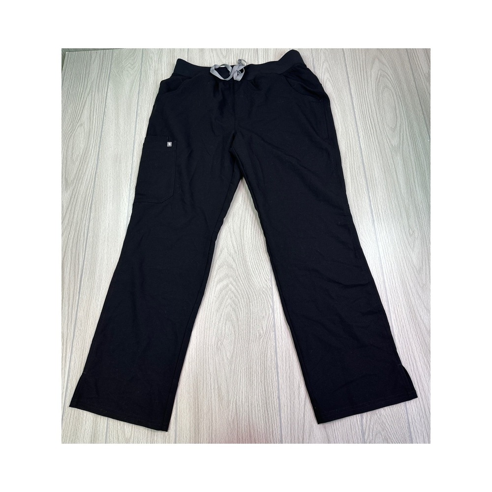 FIGS Kade Cargo Scrub Pants Black Technical Collection Straight Leg Large L